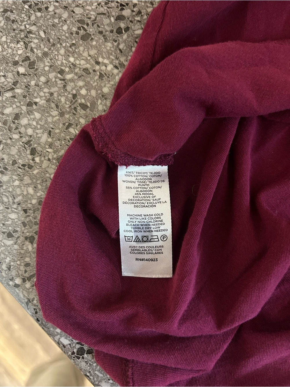 LOFT Burgundy Short Sleeve Ruffle & Lace Trim Top - Picture 4 of 4